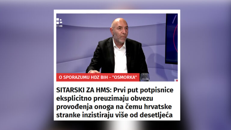 SITARSKI ZA HMS: Prvi put potpisnice eksplicitno preuzimaju obvezu provođenja onoga na čemu hrvatske stranke inzistiraju više od desetljeća